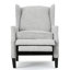 Fauteuil inclinable à poussoir avec dossier à oreilles, pieds fuselés en bois, fauteuil d'appoint de salon-325141458