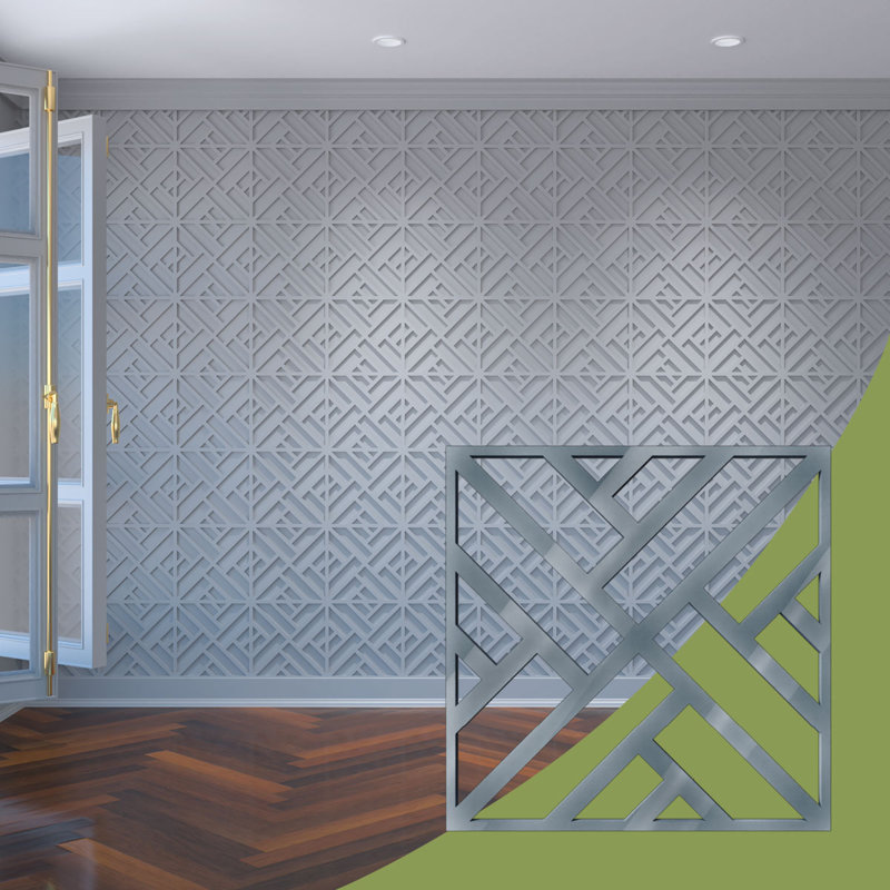 Petits panneaux muraux décoratifs en acrylique Killeen, petit, l 11 3/8 po x H 11 3/8 po x T 1/8 po, gris foncé, Gris foncé