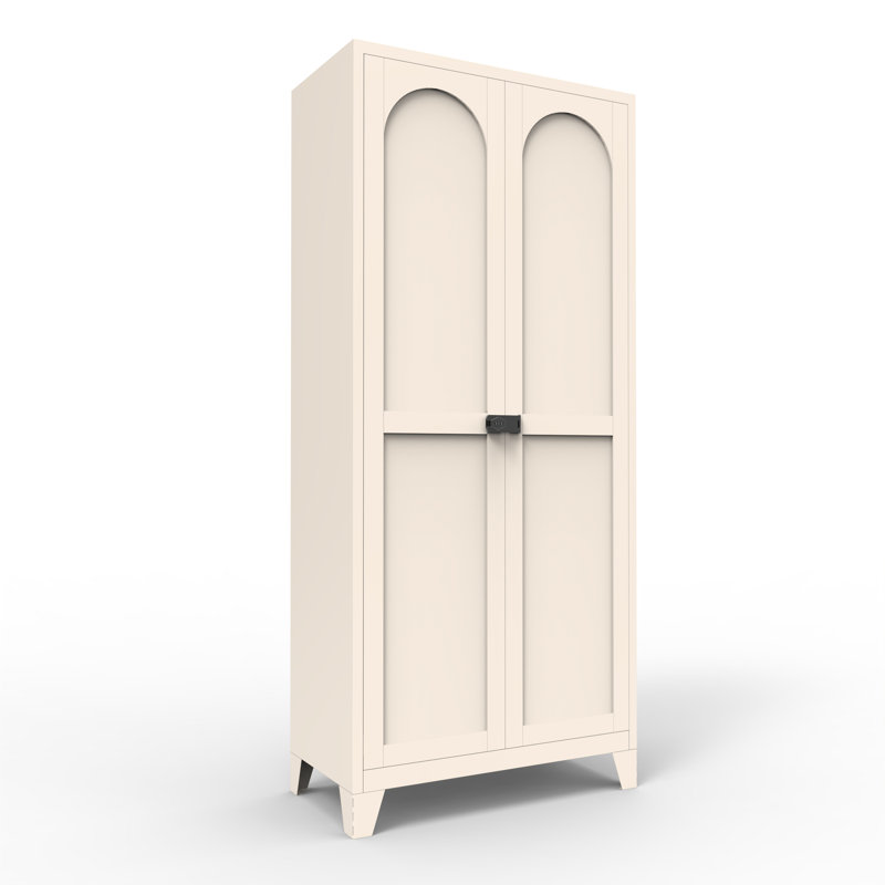 71-inch Locking Metal Storage Cabinet With Doors And Adjustable Shelves For Kitchen, Bedroom And Living Room