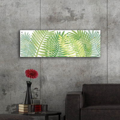  «Palms 5 F» par Erin Clark, art mural en verre acrylique, 48 po x 16 po
