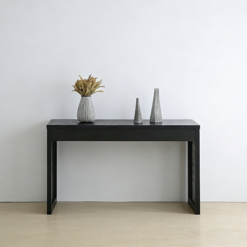Retro Minimalist Console Table, 29.53" H x 47.24" W x 15.75" D, Black