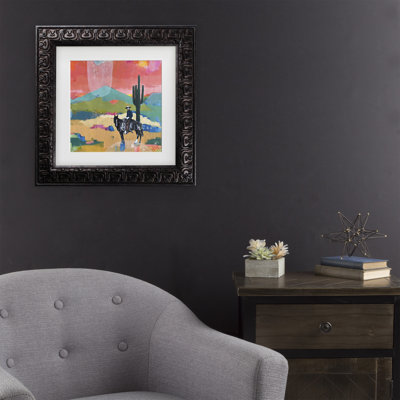 Art mural encadré - Dianna Fritzler «I l'habitude d'être un cowboy», décoration murale avec cadre mat - Art du salon, de la cuisine et de la salle de bain - 16 x 16