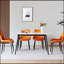 Grande table de salle à manger rectangulaire en pierre avec base en métal robuste pour cuisine moderne, 1,6 m-1425198750