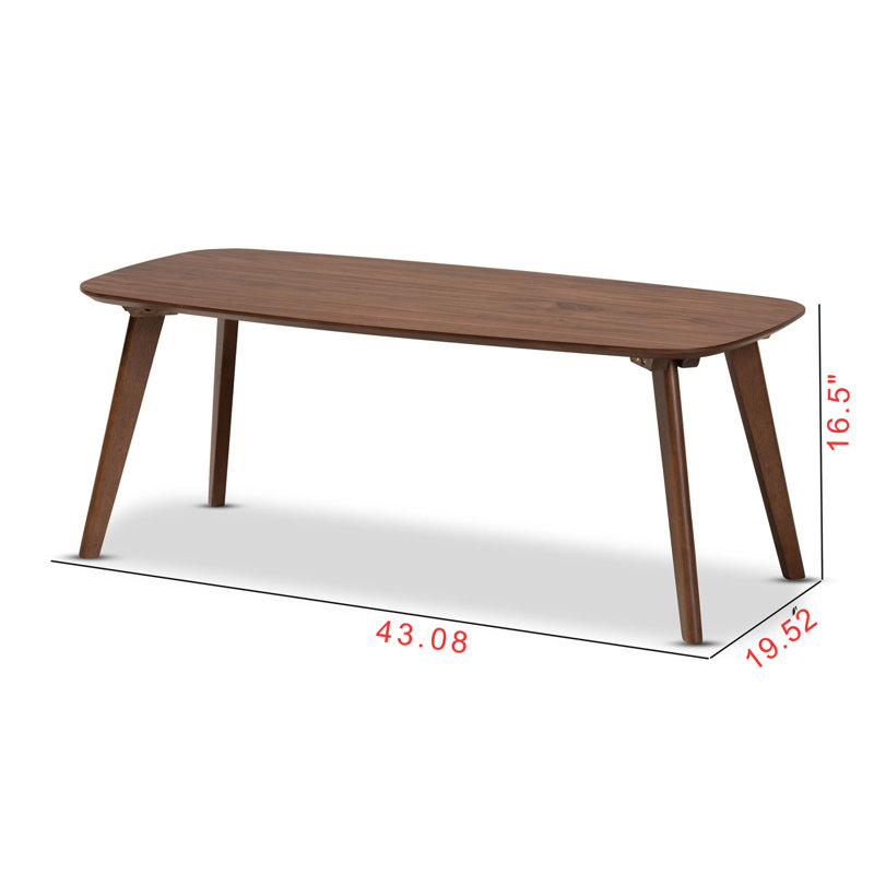 Dahlia Mid-Century Walnut Brown Round Wood Coffee Table