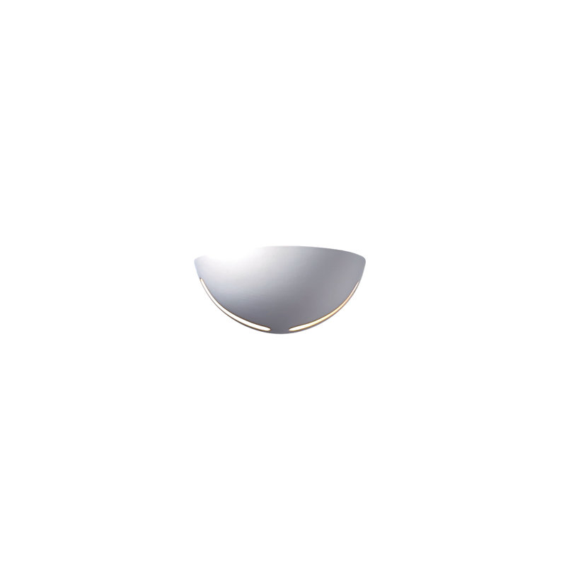Demi-lune 1 lumière Ammadies, Incandescent, Blanc lustré, H 4,5 po x l 10,5 po x P 5 po