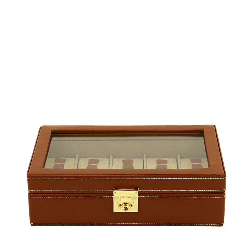 Cordoba Leather Watch Box + Locking, Brown