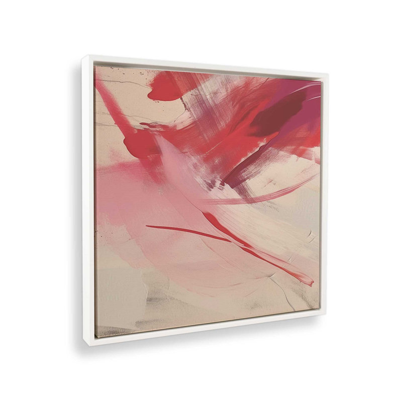 Rosy Rhapsody V2 par Golden Glow Interiors, Cadre flottant blanc opaque, H 14 po x l 14 po x P 1,75 po