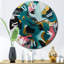 Horloge murale turquoise et rose Serenity I-93381495