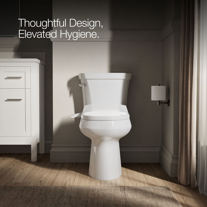 PureWash M250 Round Bidet Toliet Seat, Manual Non-Electric Bidets for Existing Toilets, White