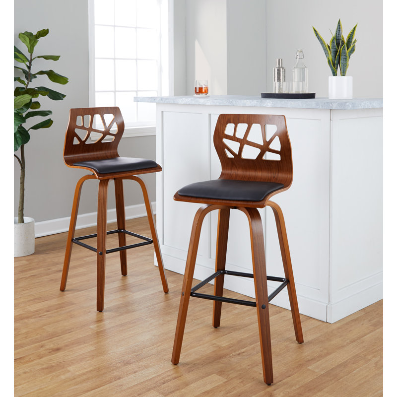 Tabouret de bar et de comptoir pivotant Arabelle, Naturel, Crème, Tabouret de bar (siège d'une hauteur de 29 po)