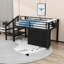 Lit mezzanine simple élégant avec tiroirs de rangement, tablette et éclairage-725963438