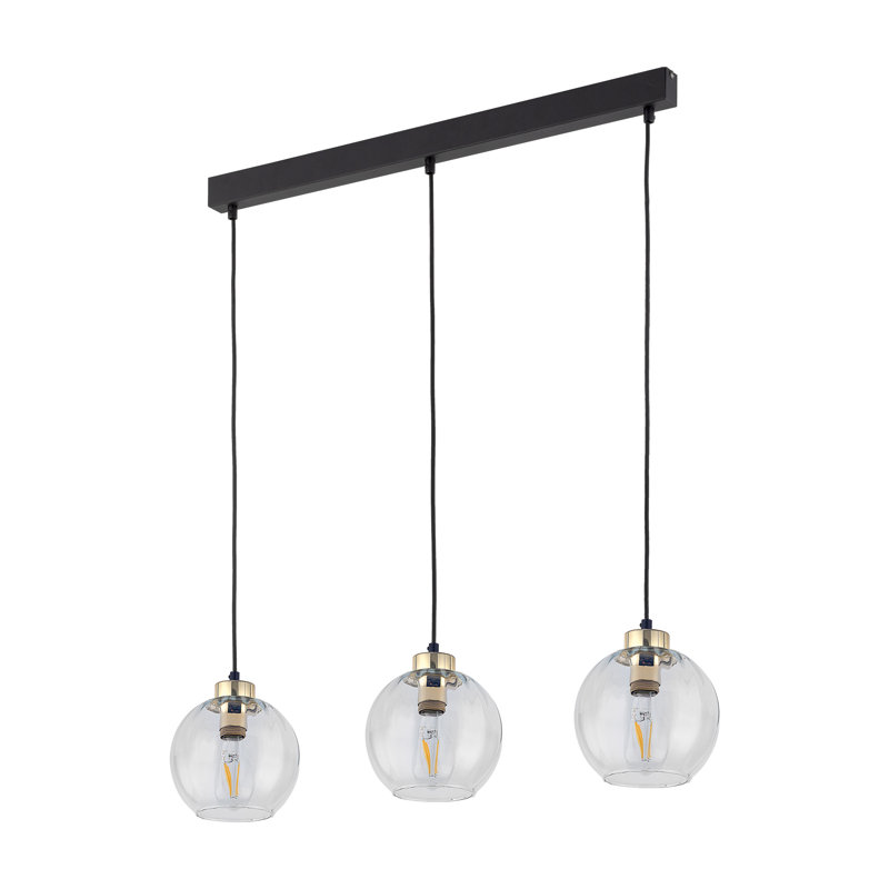 Bagnall 3 - Light Stainless Steel Kitchen Island Pendant, Transparent