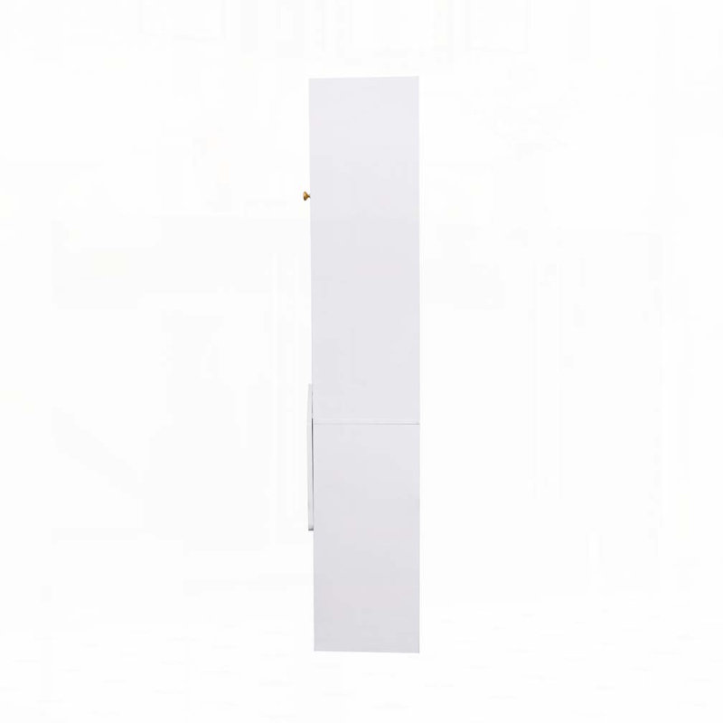 Fold-Out Convertible Writing Table, Desk Cabinet with shelf and drawer, White