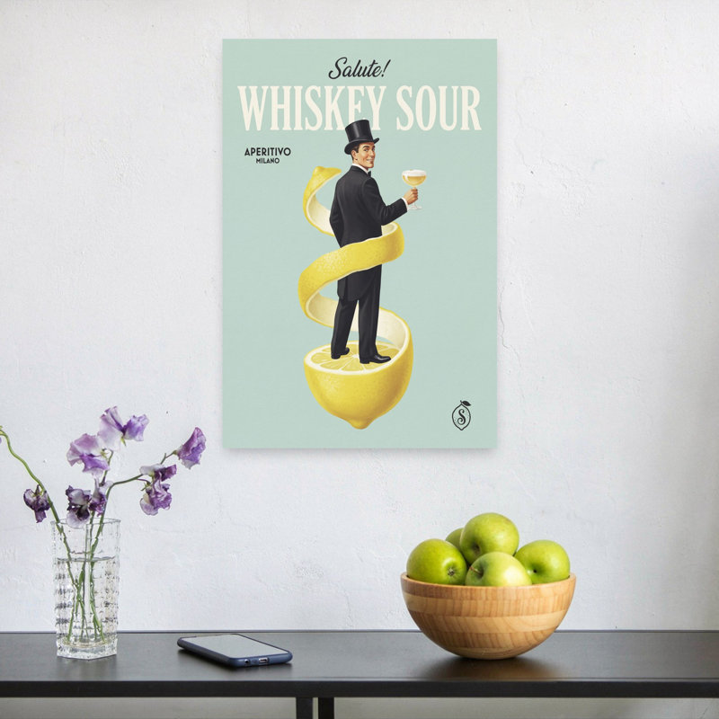 Art mural rétro classique classique avec whisky Sour Gentleman, H 24 po x l 16 po