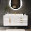 Ensemble de meuble-lavabo en pierre flottant avec lavabo 35,4 po Aro Series-1068524038