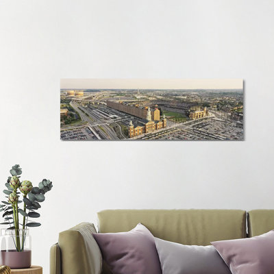 Aerial View Of A Baseball Stadium In A City, Oriole Park At Camden Yards - Wrapped Canvas Panoramic Print