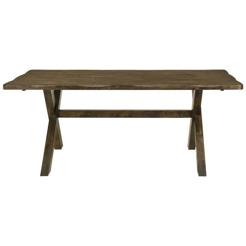 Table de salle à manger rectangulaire en carbone et noyer muscade noueux, bois franc d'ingénierie, bases en X pour un attrait moderne, table de salle à manger de 4 places, aspect rustique chaleureux, structure en bois massif, stabilité et style améliorés