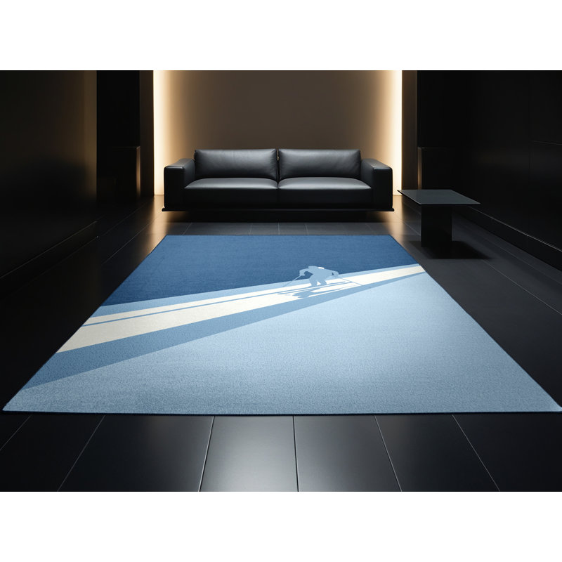 Tapis bleu doux et moelleux Endymion Cross Countrying, 8 x 12