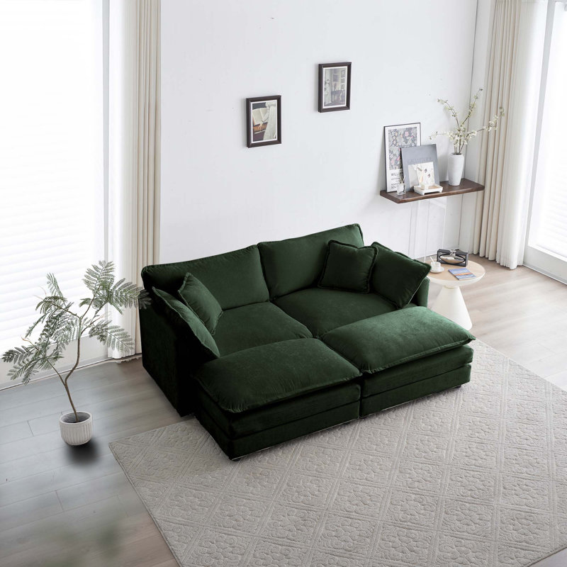 Canapé modulaire confortable avec ensembles de repose-pieds, rehaussant l'ambiance de la maison