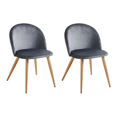 Chaise d'appoint rembourrée en velours Eurania