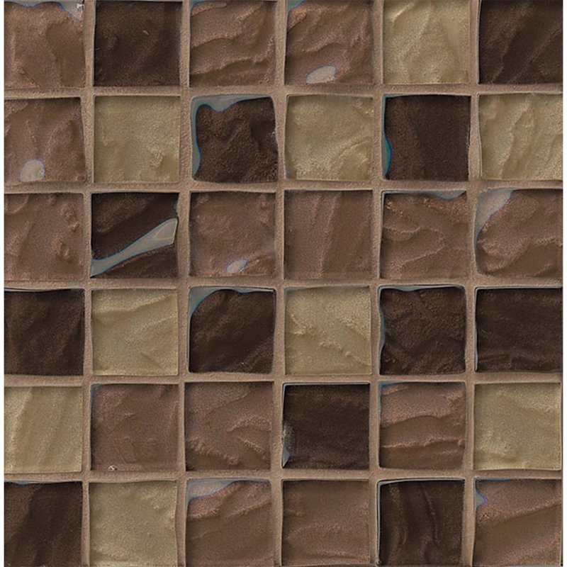 Priscilla 2" x 2" Glass Mosaic Tile in Brown/Beige