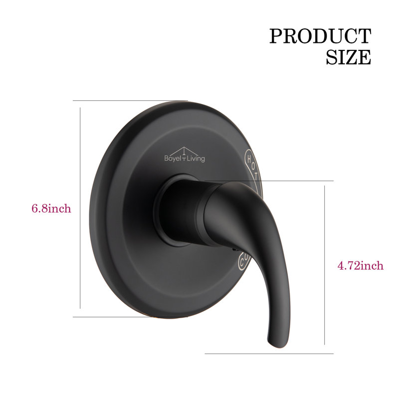 Soupape de pression de douche avec poignée simple, Noir mat