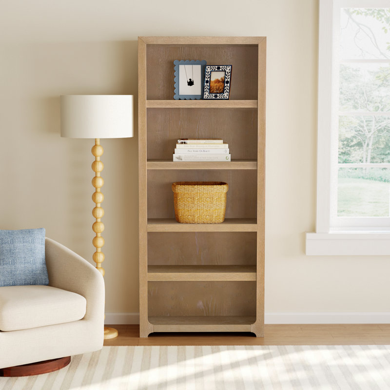 Fitzgerald 5-Shelf Solid and Manufactured Wood Bookcase