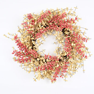 Artificial Farmhouse Fall Harvest Twig Blossoms Cluster Greenery Mini Eucalyptus Berry Thanksgiving Day Decor Front Door Wreath