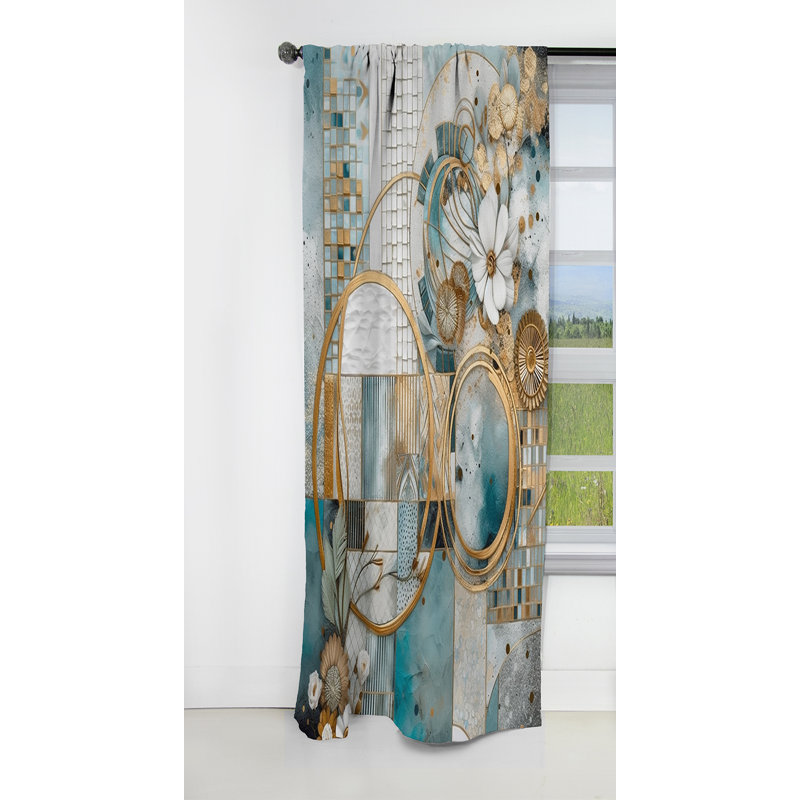 Kaitlynn - Rideau à motif floral - Rideau occultant à motif floral - 1 panneau, L 52 po x L 63 po