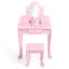 Ensemble de coiffeuse pour enfants avec miroir et tabouret réglables, ensemble de coiffeuse pour tout-petits en bois avec tiroirs, coiffeuse de maquillage pour petites filles-663695836
