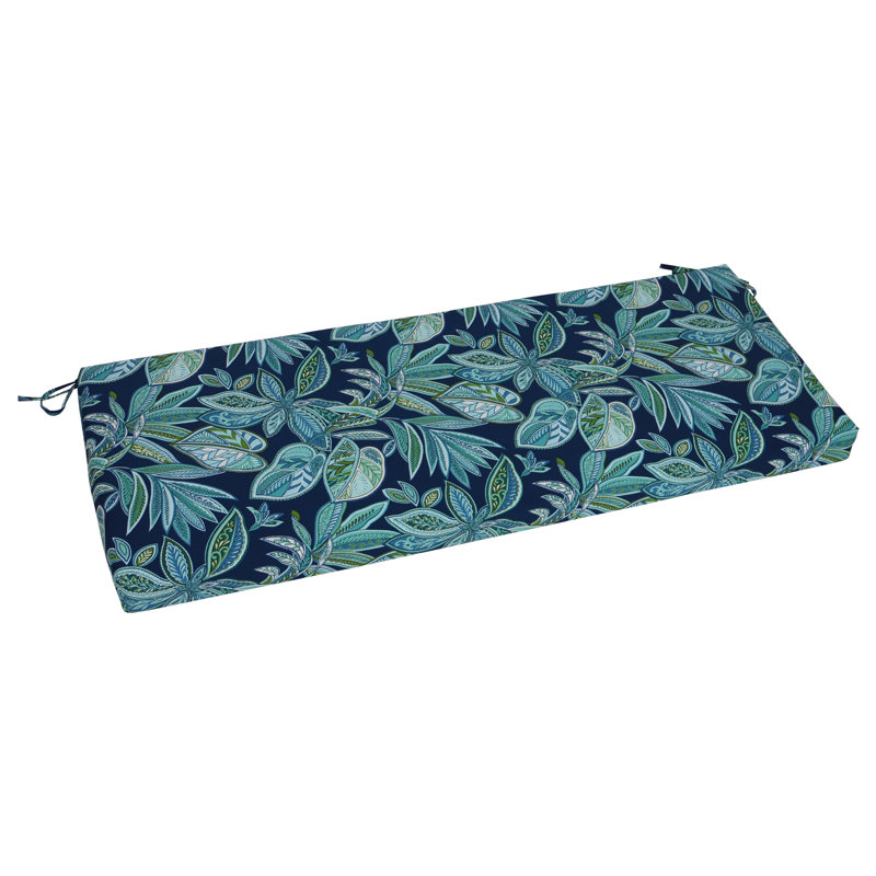 Outdoor Bench Cushion, 54" W x 19" D, Blue/Crestwood Marine Floral