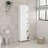 Urano Corner Linen Cabinet, Five External Shelves, Single Door, Four Interior Shelves -White-1895481556-1895481554
