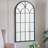 34x65.5" Arched Full-Length Mirror with Black and Gold Windowpane Design