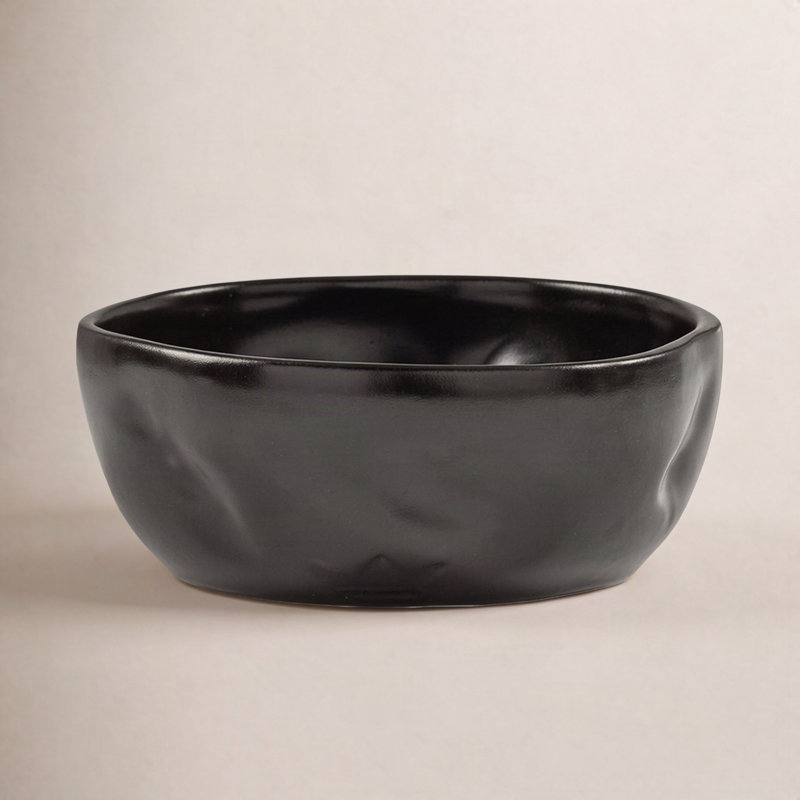 Ceramic Decorative Bowl 2, 6" W X 6" D, Black