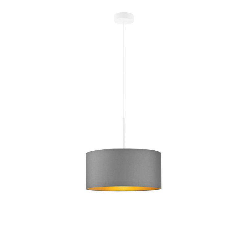 Surber 1 - Light Drum Pendant, White, Grey