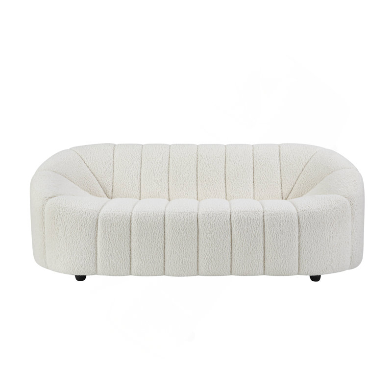 Luxueux canapé en sherpa Teddy avec siège en mousse moelleuse et structure en bois robuste pour un confort et une durabilité ultimes