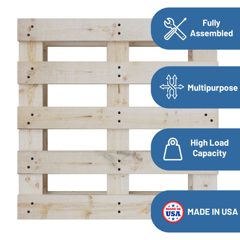 Palettes en bois Pallet4way, L 40 po x l 36 po x H 5 po