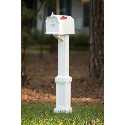 Craftsman Polyethylene Plastic Post Mounted Mailbox