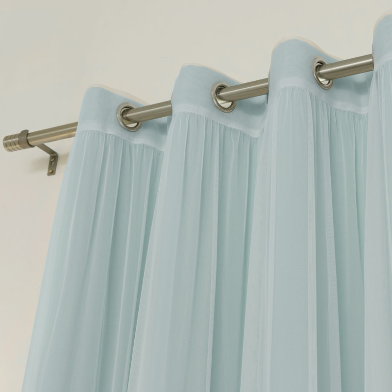 Panneau coulissant en polyester Natascha, L 52 po x L 96 po, Turquoise