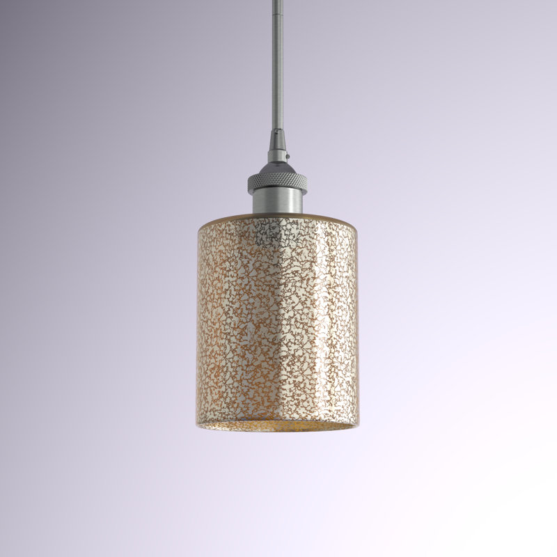 Luminaire suspendu cylindrique 1 lumière Leilani, Mercure, Nickel satiné brossé, Ampoule DEL 6 watts Vinage