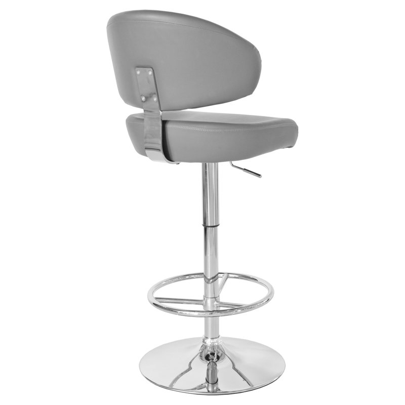 Jaclyn Swivel Upholstered Adjustable Height Counter Stool, Grey