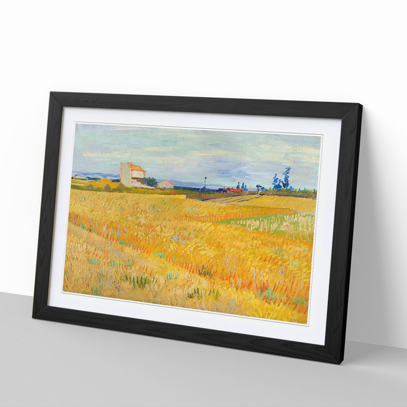 Wheat Field by Vincent Van Gogh - Picture Frame Painting, Black, 27cm H x 36cm W x 2cm D