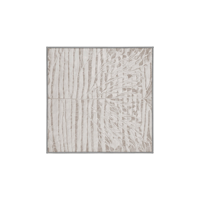 Tapis gris soyeux et moelleux, Carré 3 pi