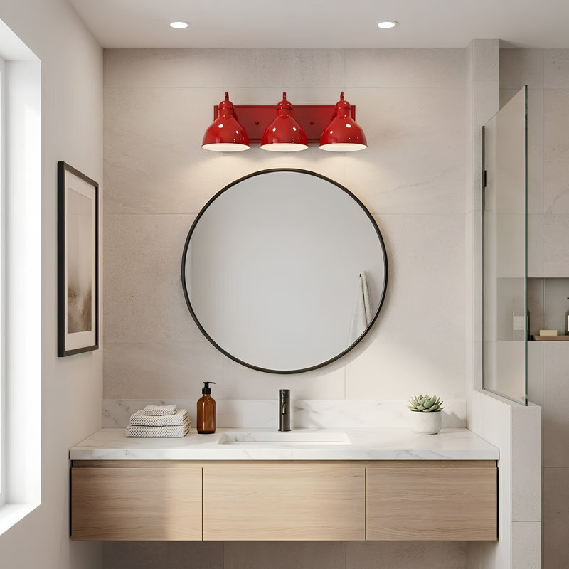 Éclairage pour meuble-lavabo à intensité variable Hachiro, Rouge, 3