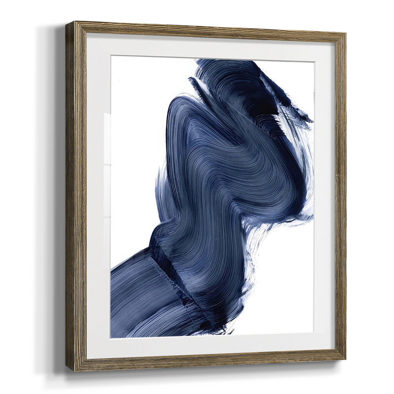 «Drifting Sea II», reproduction encadrée, Blanc, Papier avec cadre noyer
