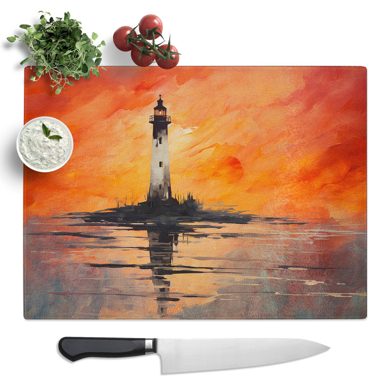Lighthouse Minimalism  Glass Chopping Board
