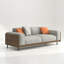 64 Inch Modern Grey Fabric Sofa With Accent Pillows For Living Room-2013960897