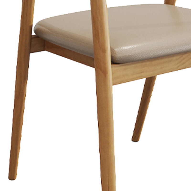 Chaise de salle à manger en bois massif crème