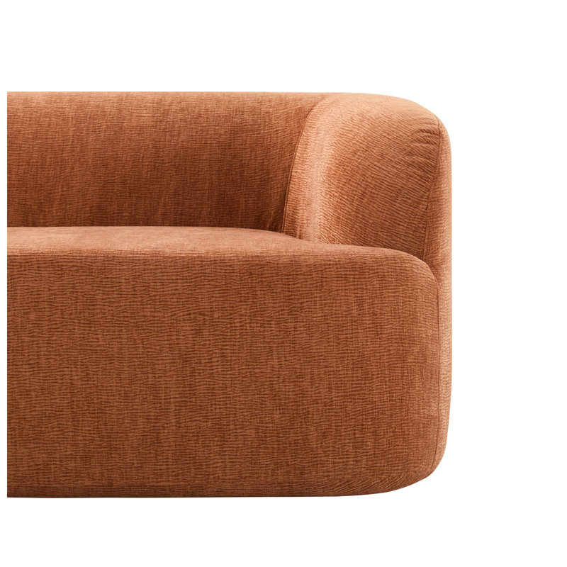 Canapé 3 places recouvert de chenille l 86 po x P 38 po x H 27,5 po Cloud Collection, Orange