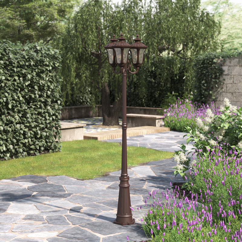 Lampadaire câblé à 3 lumières H 87 po Arelene (double), Bronze impérial